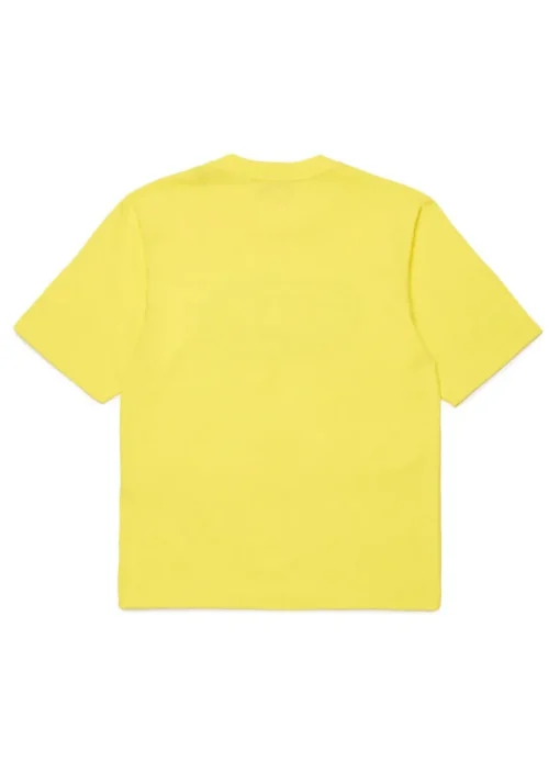 Diesel Kids T-Shirt Gialla con Logo Oval D per Bambini