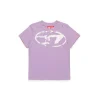 Diesel Kids T-shirt Lilla Used Effect con Oval D per Neonate