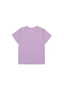Diesel Kids T-shirt Lilla Used Effect con Oval D per Neonate