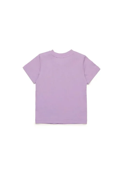 Diesel Kids T-shirt Lilla Used Effect con Oval D per Neonate