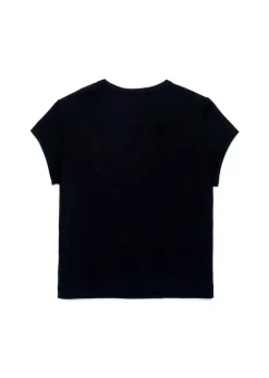Diesel Kids T-Shirt Nera con Logo Oval D per Bambine