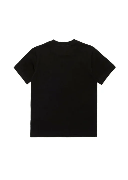 Diesel Kids T-shirt Nera con Patch Oval D