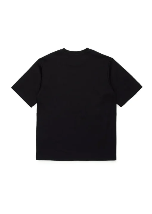 Diesel Kids T-shirt Nera con Micro Oval D per Bambini