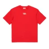 Diesel Kids T-shirt Rossa con Logo Oval D Metallico