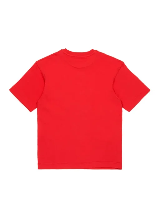 Diesel Kids T-shirt Rossa con Logo Oval D Metallico