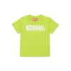 Diesel Kids T-shirt Verde Mela con Logo Degradè per Neonati