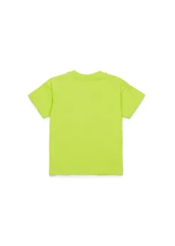 Diesel Kids T-shirt Verde Mela con Logo Degradè per Neonati