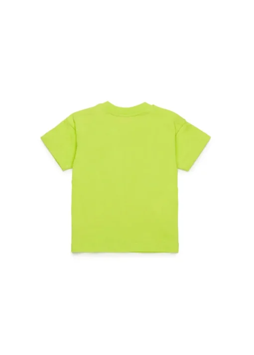 Diesel Kids T-shirt Verde Mela con Logo Degradè per Neonati