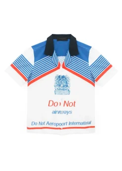 Do Not Conform Camicia Bianca con Stampa Blu per Bambini