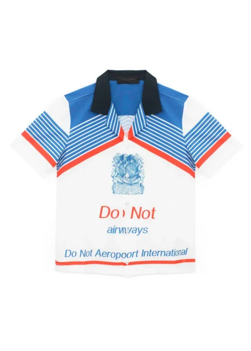 Do Not Conform Camicia Bianca con Stampa Blu per Bambini