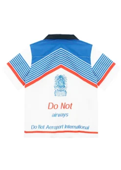 Do Not Conform Camicia Bianca con Stampa Blu per Bambini