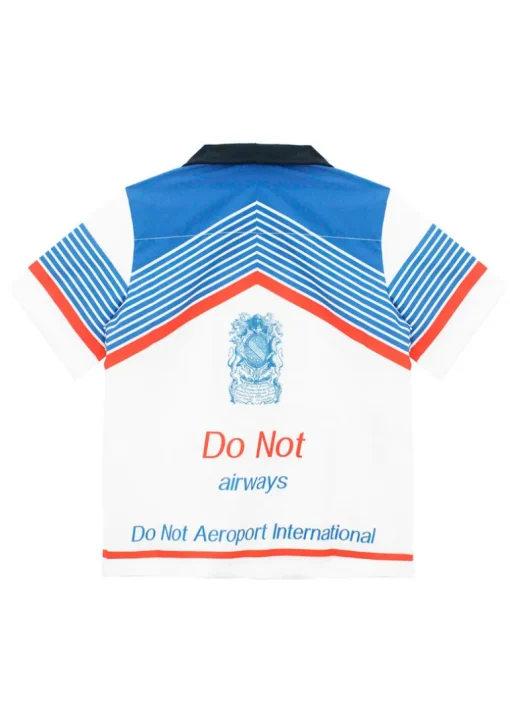 Do Not Conform Camicia Bianca con Stampa Blu per Bambini