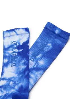 Dsquared2 Kids Calzini Blu con Fantasia Tie Dye