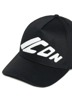 Dsquared2 Kids Cappello Nero con Stampa ICON per Bambini