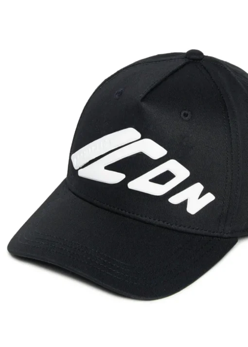 Dsquared2 Kids Cappello Nero con Stampa ICON per Bambini