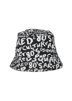 Dsquared Kids Cappello Pescatore con Logo All-over