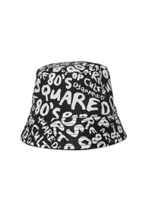 Dsquared Kids Cappello Pescatore con Logo All-over