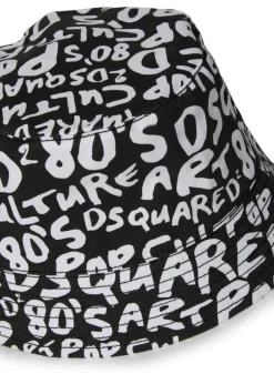 Dsquared Kids Cappello Pescatore con Logo All-over