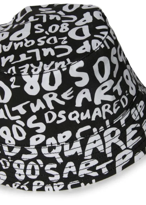 Dsquared Kids Cappello Pescatore con Logo All-over