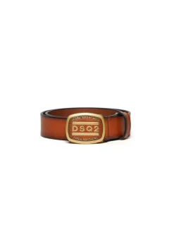 Dsquared2 Kids Cintura Cuoio con Fibbia DSQ2