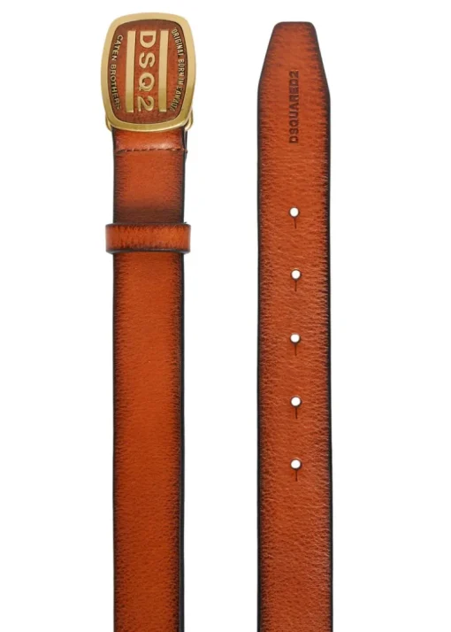 Dsquared2 Kids Cintura Cuoio con Fibbia DSQ2
