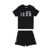 Dsquared2 Kids Completino Nero Icon per Neonati