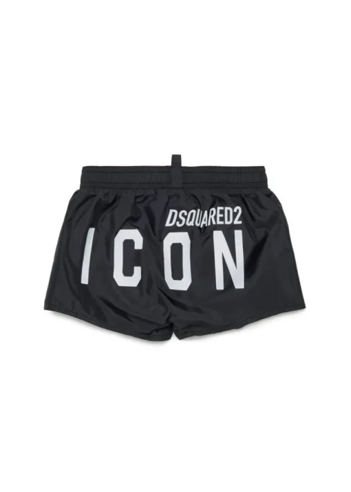 Dsquared2 Kids Costume Boxer Nero ICON per Neonati