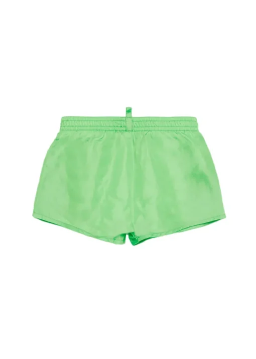 Dsquared2 Kids Costume Boxer Verde Grafica Beach per Neonati