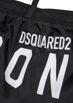 Dsquared2 Kids Costume Boxer Nero ICON per Neonati