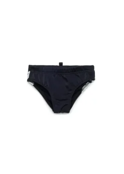 Dsquared2 Kids Costume Slip Nero con Stampa per Neonati