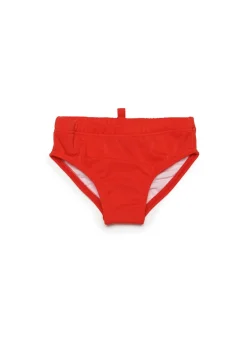 Dsquared2 Kids Costume Slip Rosso con Grafica Beach per Neonati