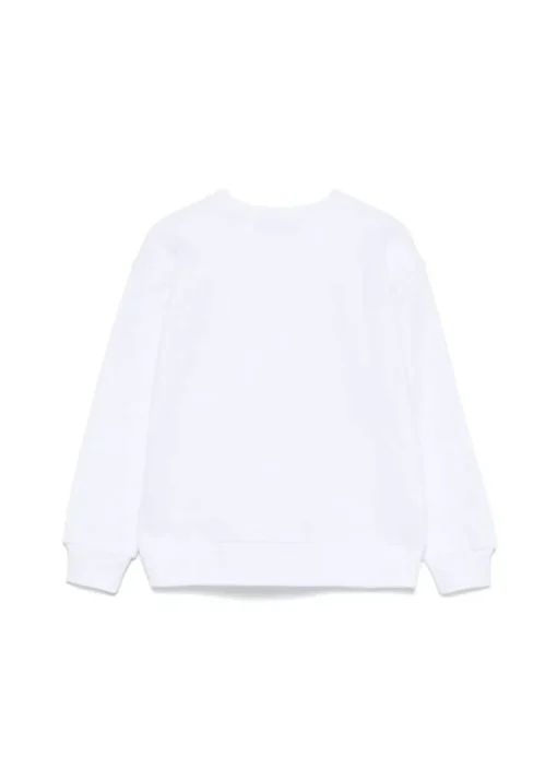 Dsquared2 Kids Felpa Bianca Girocollo con Stampa per Bambini
