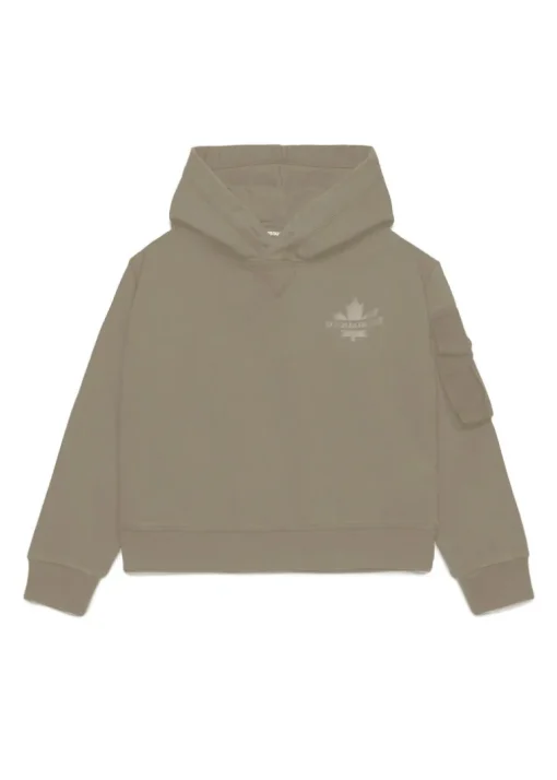 Dsquared2 Kids Felpa Con Cappuccio Beige per Bambini
