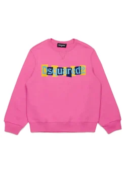Dsquared2 Kids Felpa Fucsia con Logo Boxed per Bambine