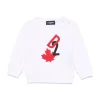 Dsquared2 Kids Felpa Girocollo Bianca con Stampa D2 per Neonati