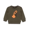 Dsquared2 Kids Felpa Girocollo Verde con Stampa D2 per Neonati