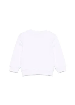 Dsquared2 Kids Felpa Girocollo Bianca con Stampa D2 per Neonati