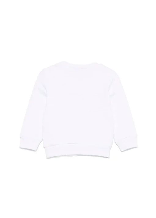 Dsquared2 Kids Felpa Girocollo Bianca con Stampa D2 per Neonati