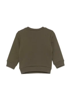 Dsquared2 Kids Felpa Girocollo Verde con Stampa D2 per Neonati