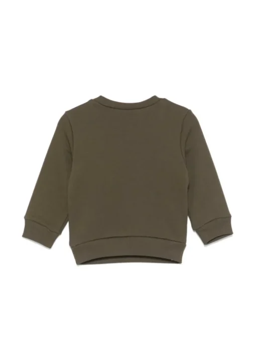 Dsquared2 Kids Felpa Girocollo Verde con Stampa D2 per Neonati