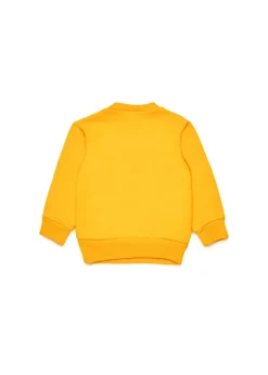 Dsquared2 Kids Felpa Girocollo Gialla con Stampa per Neonati