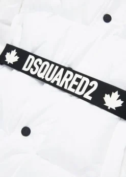 Dsquared2 Kids Giubbino Trapuntato Bianco Avvitato per Bambine