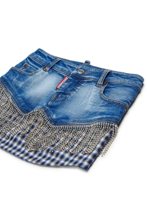 Dsquared2 Kids Gonna Denim Crystal per Bambine