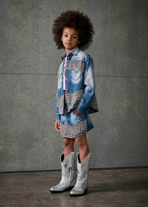 Dsquared2 Kids Gonna Denim Crystal per Bambine