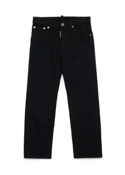 Dsquared2 Kids Jeans Denim Neri Straight Fit per Bambini