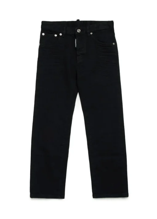 Dsquared2 Kids Jeans Denim Neri Straight Fit per Bambini