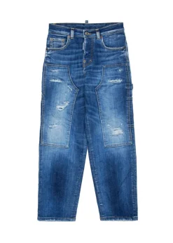 Dsquared2 Kids Jeans Denim Blu Carpenter per Bambini