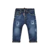 Dsquared2 Kids Jeans Denim Scuro con Rotture per Neonati