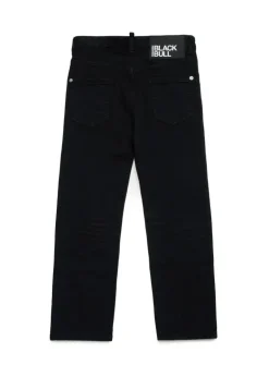 Dsquared2 Kids Jeans Denim Neri Straight Fit per Bambini