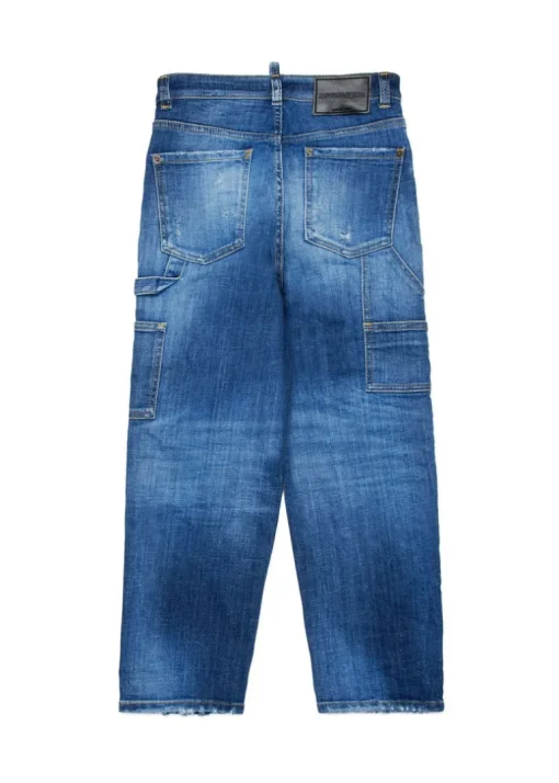 Dsquared2 Kids Jeans Denim Blu Carpenter per Bambini